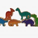 Lanka Kade Wooden Dinosaur Bag of 6
