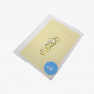 Scribbly Bits Yellow A5 – Seahorse Drawing